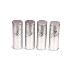 Custom Round Tin Canister – Nature Illustration Series