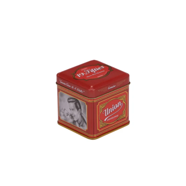 Retro Square Tin Box – Custom Printed Metal Packaging for Men’s Grooming by JIAMU