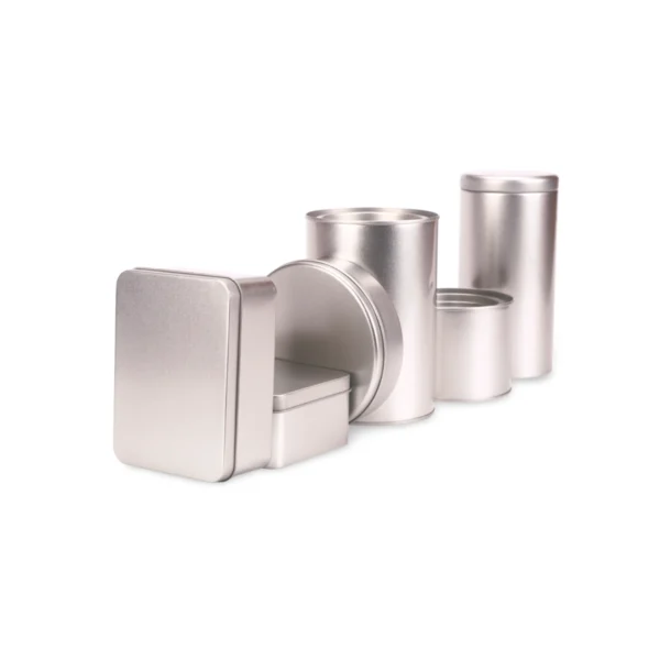Set personalizzato di imballaggi in metallo assortiti – Finitura argento semplice