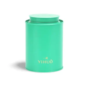 jiamu-boîte métallique cylindrique vert émeraude à double couvercle emballage à thé yihuo Boîte à thé ronde hermétique avec marquage d’une marque en or, personnalisable
