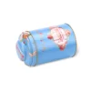Individuelle zylindrische Teedose mit Kuppeldeckel – Blau mit Blumenmuster