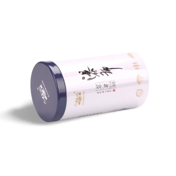 Boîte métallique personnalisée pour thé avec couvercle coulissant bleu foncé