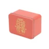 Custom Flat Rectangular Tin Box – Coral Red/Orange
