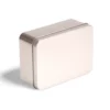 Plain silver flat rectangular custom tin box