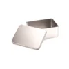 Custom Plain Rectangular Tin Box – Unprinted Silver
