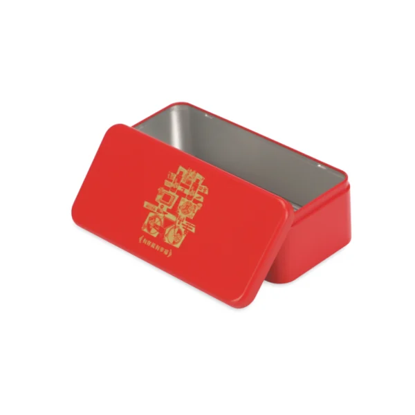 Small Rectangular Tin with Gold Happiness Print, Customizable