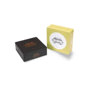 jiamu-flat-square-tea-tin-set-black-green Custom Square Tea Tin Set – Matte Black and Light Green Finish