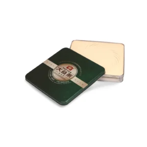 Custom Low-Profile Square Tea Tin – Dark Green