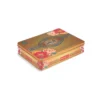 Custom Rectangular Gift Tin Set – Gold Metallic Floral Design