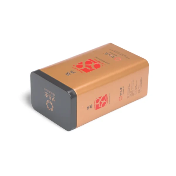 Custom Luxury Square Tea Tin – Antique Gold Finish