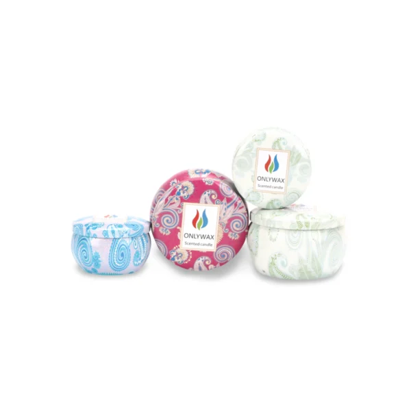 Colorful Circular Candle Jars with Slip Lid, Customizable