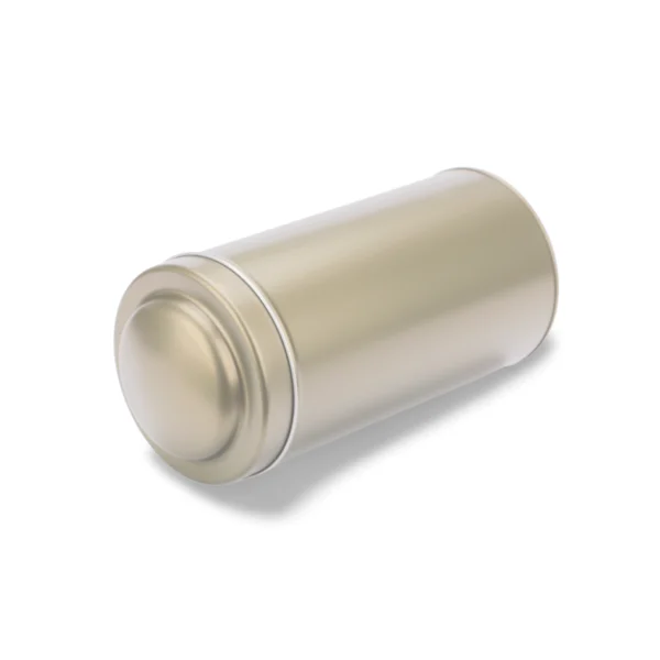 Envase de hojalata cilíndrico alto personalizado – Elegante color oro champán