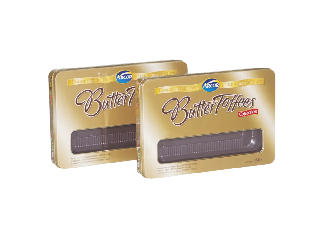 arcor Butter-Toffees Fenster-Blechdose Held