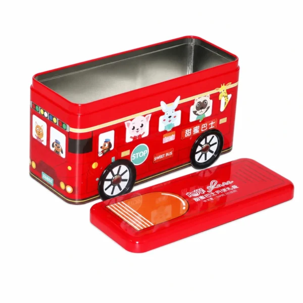 Foto del producto de la caja metálica personalizada con forma de autobús 4 por JIAMU Packaging