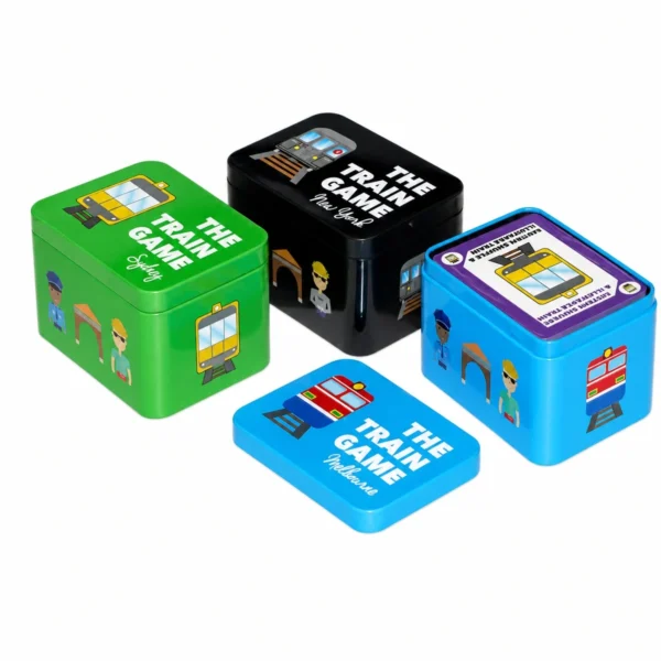 Foto del producto de la caja metálica personalizada con forma de cubo, número 5, de JIAMU Packaging