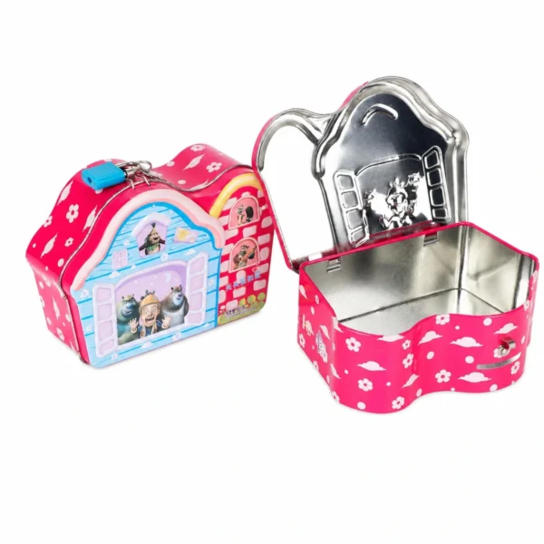 Foto do produto da caixa de lata para doces em formato de casa personalizada 4 por JIAMU Packaging