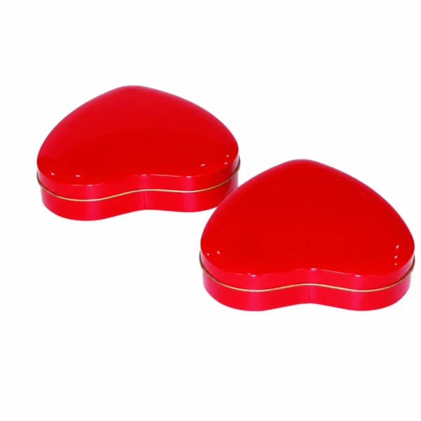 Foto del prodotto della scatola in latta personalizzata a forma di cuore rosso 4 di JIAMU Packaging