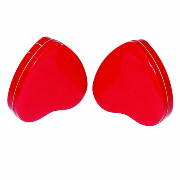 Foto del prodotto della scatola in latta personalizzata a forma di cuore rosso 5 di JIAMU Packaging